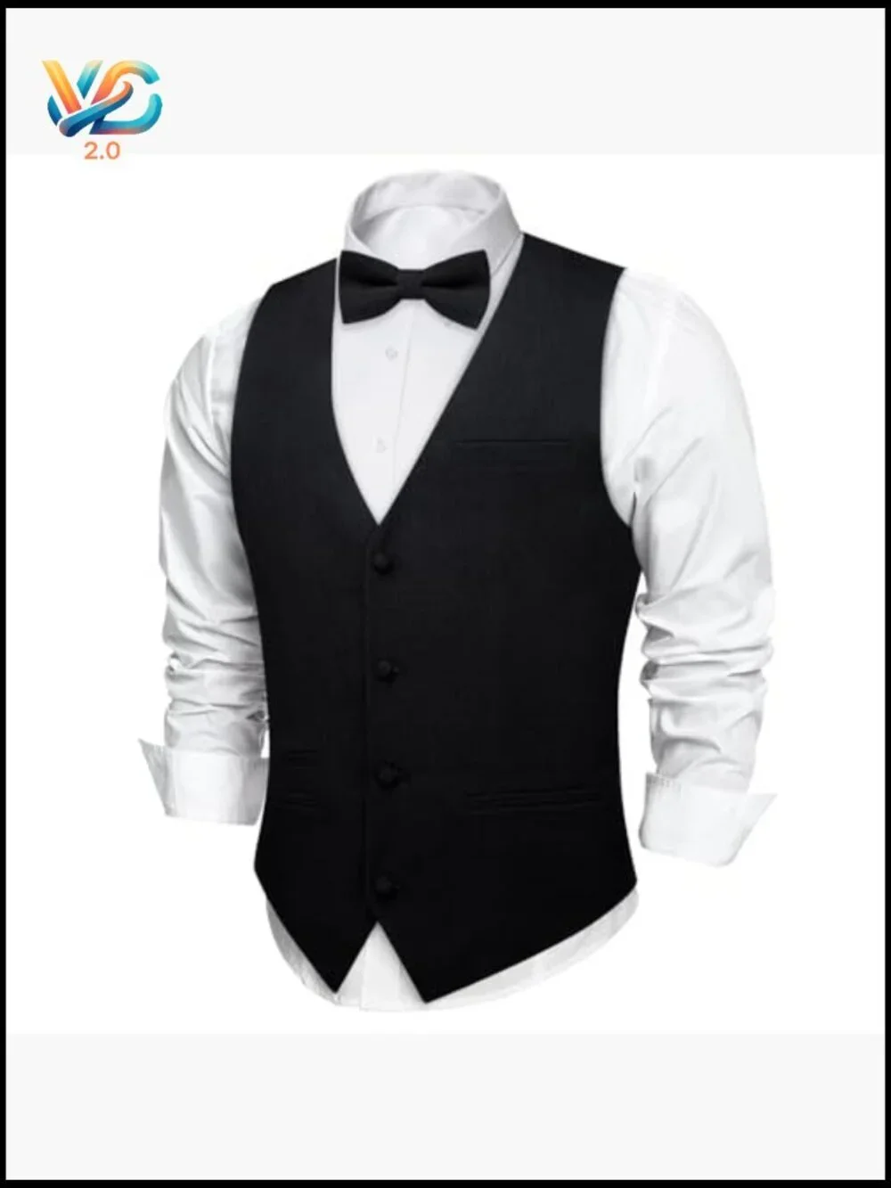 Men's Formal Vest Set with Tie, Cufflinks, and Accessories - 8 Piece